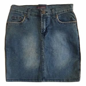 J&R Jeans Womens Denim Skirt Size 27 Juniors Blue Mini Distressed Casual Party